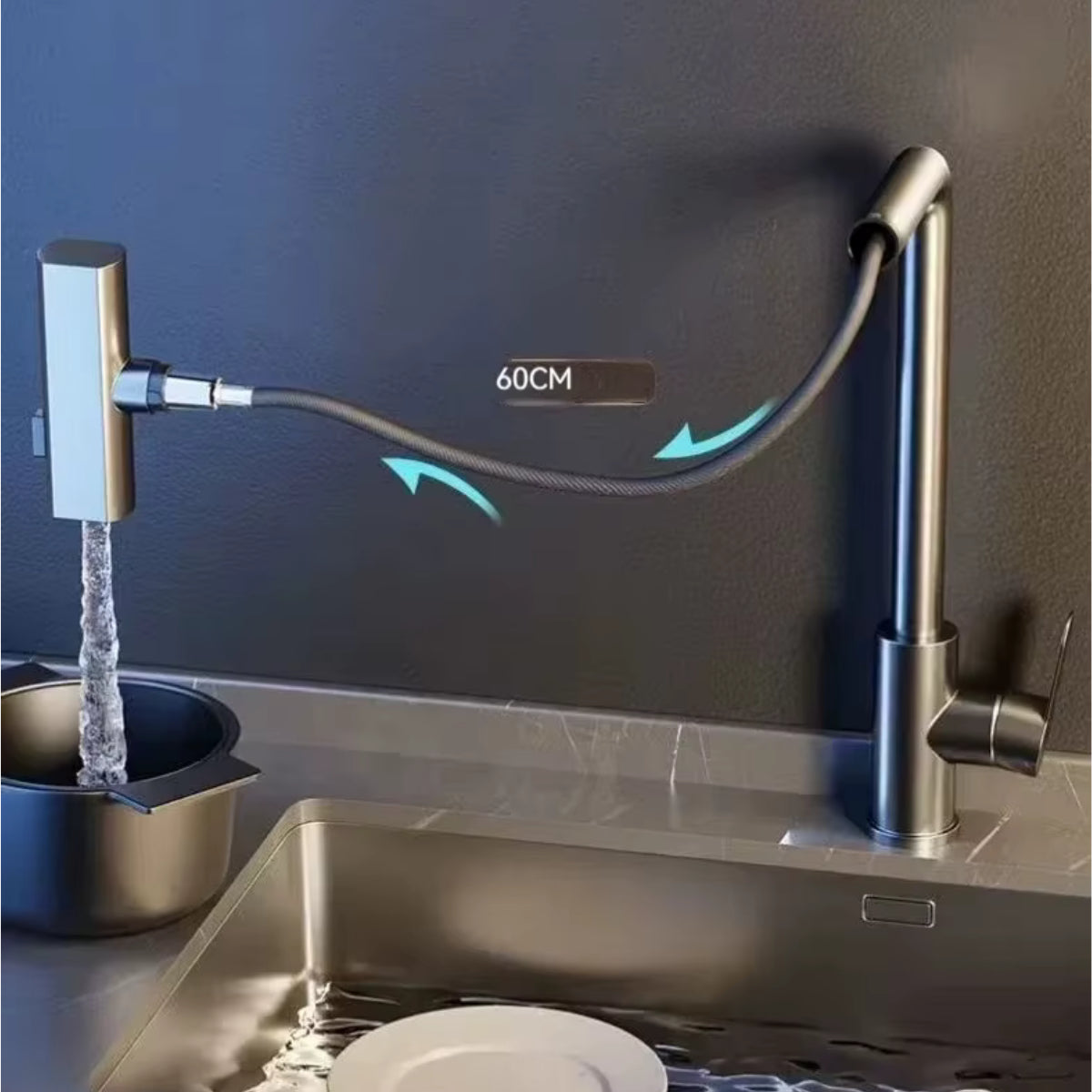 Flexible extractible de 60 cm du robinet de cuisine SKARN